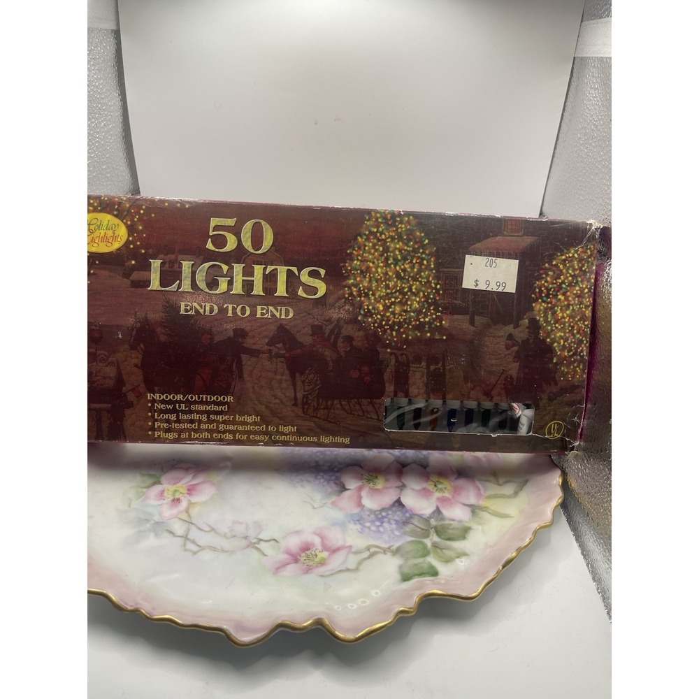 Vintage Golden Sleigh Christmas‎ Lights 50 Lights End To End WORKS NEW OLD STOCK